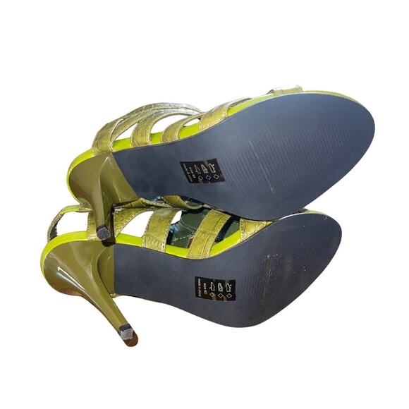 Michael Antonio Joleen Green Croc T Strap High Heels Stiletto Size 6.5 NWT - Picture 5 of 8